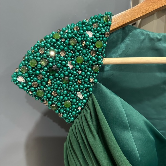 Dorian Ho Green Beaded Gown - Picture 3 of 4
